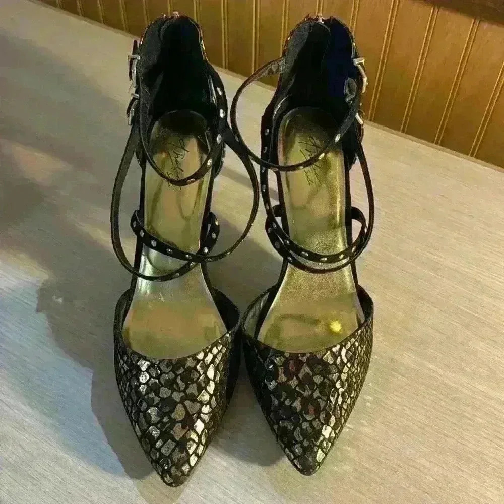 Thalia Sodi Leopard & Snake Print Heels